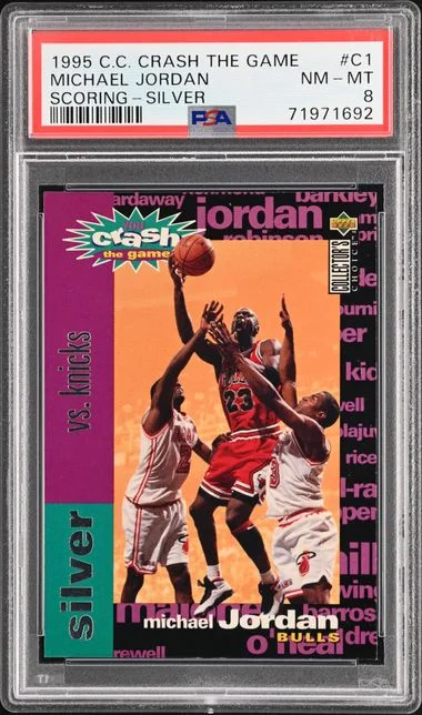 1995-96 Collector's Choice Michael Jordan Crash The Game Scoring Jan.30 Silver #C1 card image