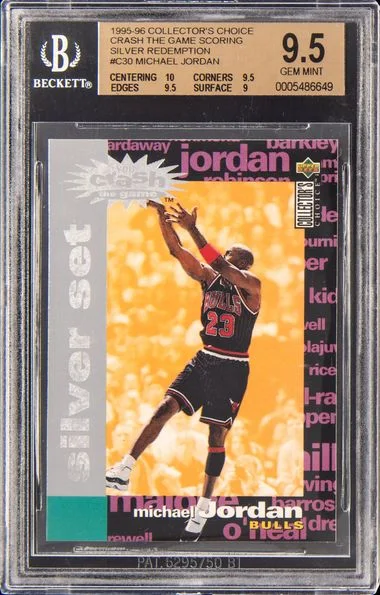 1995-96 Collector's Choice Michael Jordan Crash The Game Scoring Silver Redemption #C30 card image