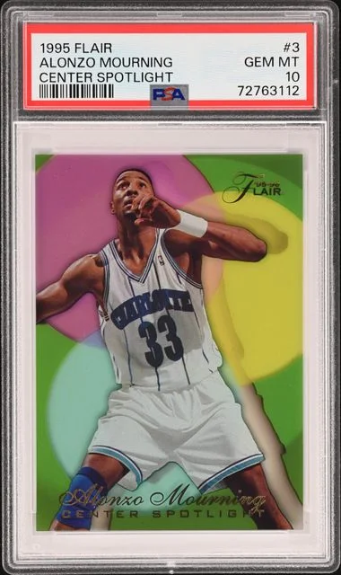 1995-96 Flair Alonzo Mourning Center Spotlight Center Spotlight #3 card image