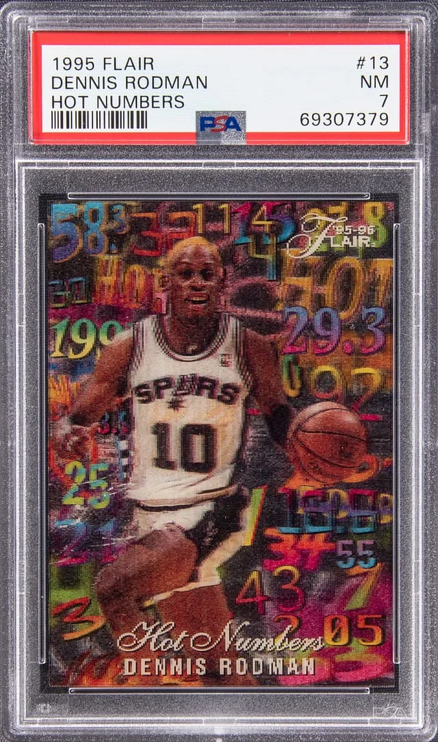 1995-96 Flair Dennis Rodman Hot Numbers #13 card image