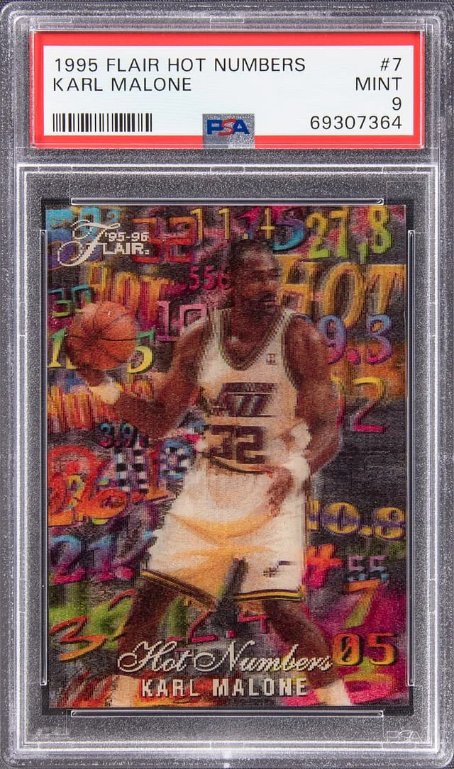 1995-96 Flair Karl Malone Hot Numbers #7 card image