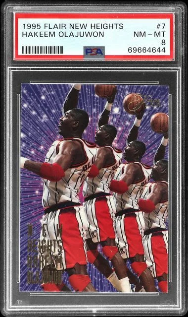 1995-96 Fleer Flair Hakeem Olajuwon New Heights #7 card image