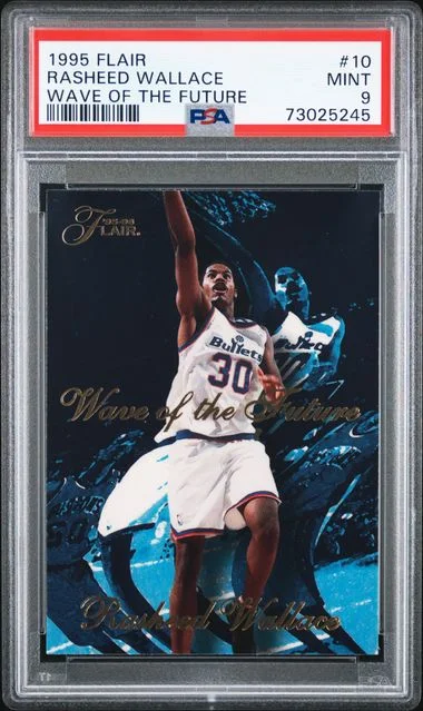 1995-96 Fleer Flair Rasheed Wallace Wave Of The Future #10 card image