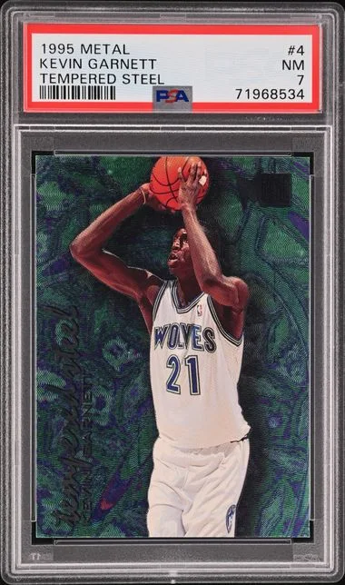 1995-96 Fleer Metal Kevin Garnett Tempered Steel #4 card image