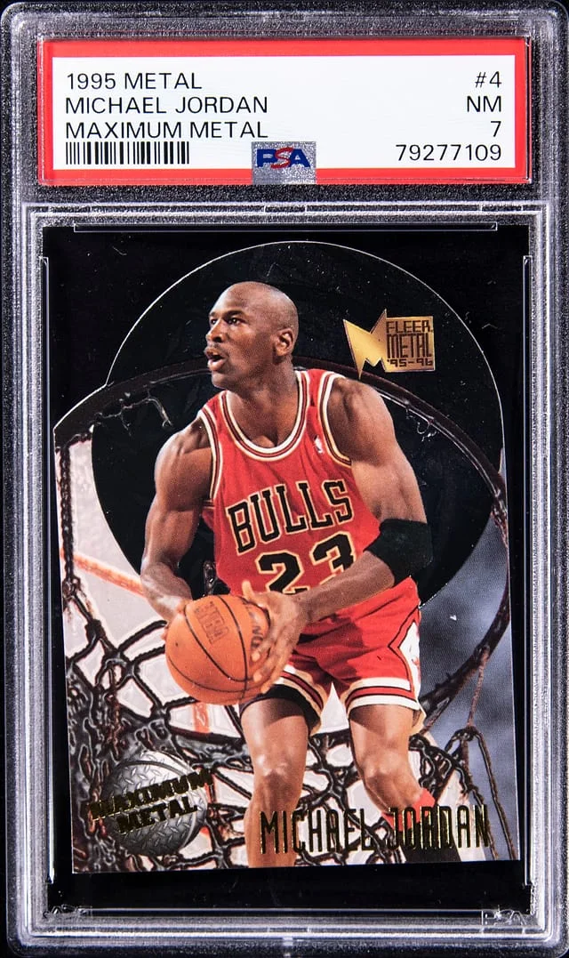 1995-96 Fleer Metal Michael Jordan Scoring Magnet #4 card image