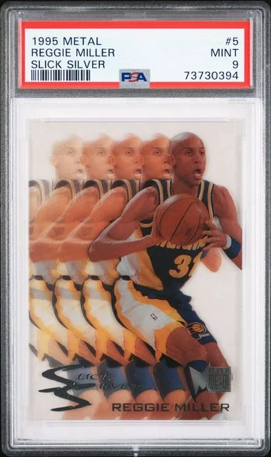 1995-96 Fleer Metal Reggie Miller Slick Silver #5 card image