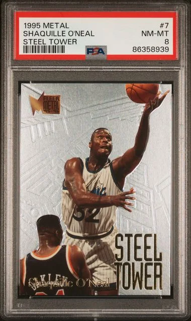 1995-96 Fleer Metal Shaquille O'Neal Steel Tower #7 card image