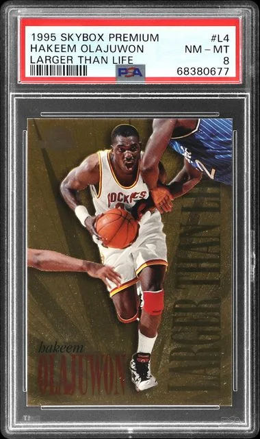 1995-96 SkyBox Premium Hakeem Olajuwon Larger Than Life #L4 card image