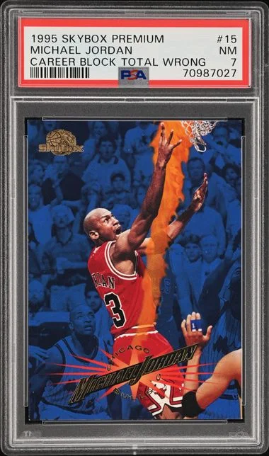1995-96 SkyBox Premium Michael Jordan Career Block Total Wrong #15 card image