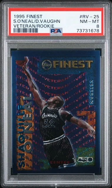 1995-96 Topps Finest David Vaughn/Shaquille O'Neal Veteran/ #RV-25 card image