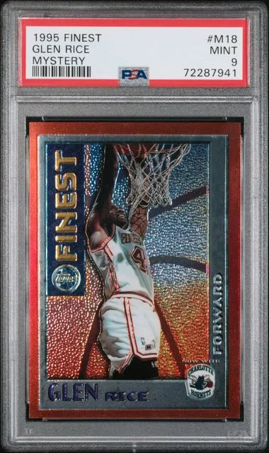 1995-96 Topps Finest Glen Rice Mystery #M18 card image
