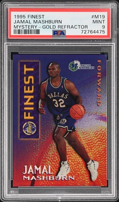1995-96 Topps Finest Jamal Mashburn Mystery Borderless Gold Refractor #M19 card image