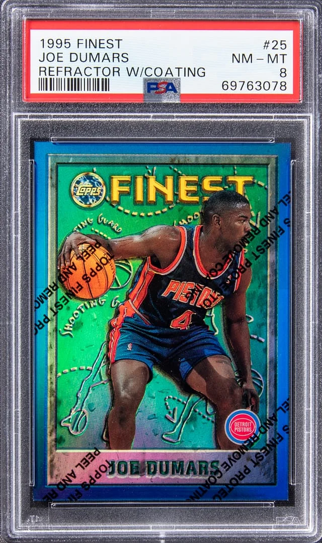 1995-96 Topps Finest Joe Dumars Refractor W/ Coating #25 card image