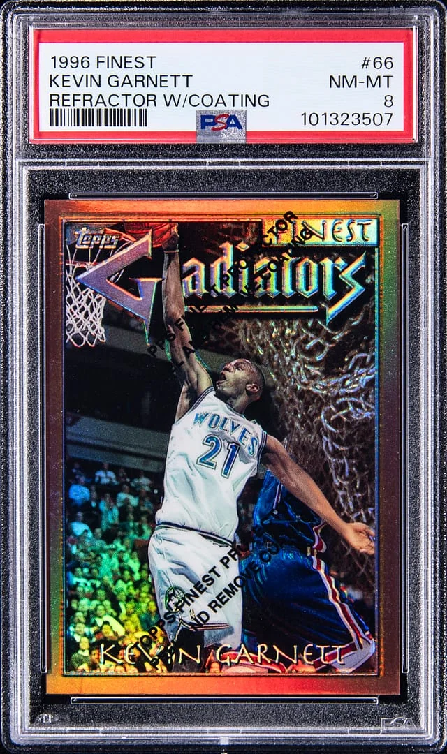 1995-96 Topps Finest Kevin Garnett Refractor W/Coating #66 card image