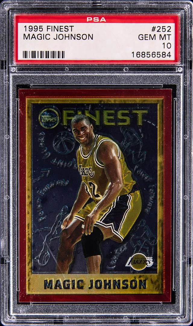 1995-96 Topps Finest Magic Johnson Refractor #252 card image