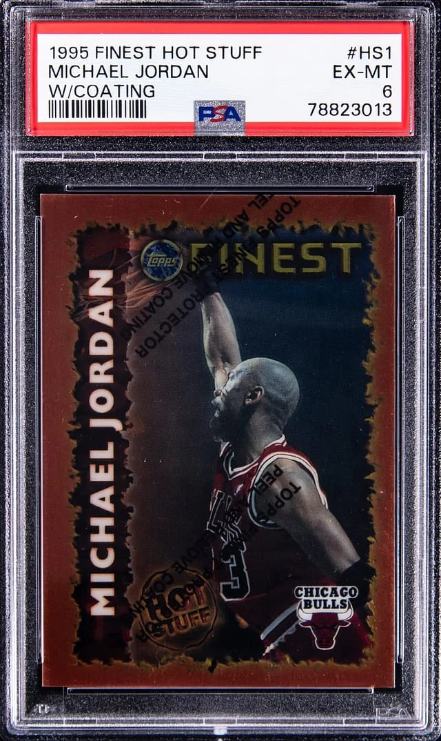 1995-96 Topps Finest Michael Jordan Hot Stuff W/Coating #HS1 card image