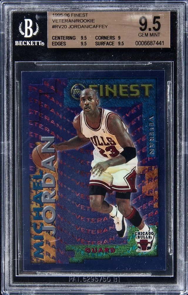 1995-96 Topps Finest Michael Jordan, Jason Caffey Veteran/ #RV20 card image