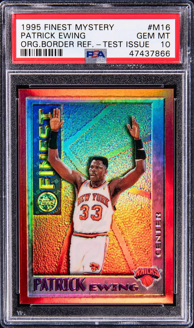 1995-96 Topps Finest Patrick Ewing Mystery Orange Border Refractor Test Issue #M16 card image