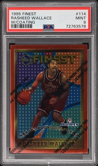1995-96 Topps Finest Rasheed Wallace W/Coating #114 card image