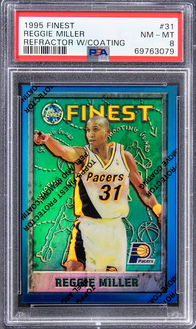 1995-96 Topps Finest Reggie Miller Refractor W/ Coating #31 card image
