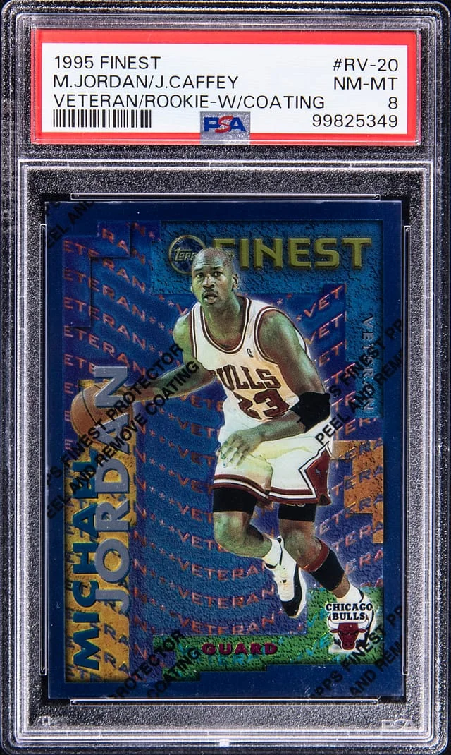 1995-96 Topps Finest Veteran With Coating Michael Jordan, Jason Caffey #no-number card image