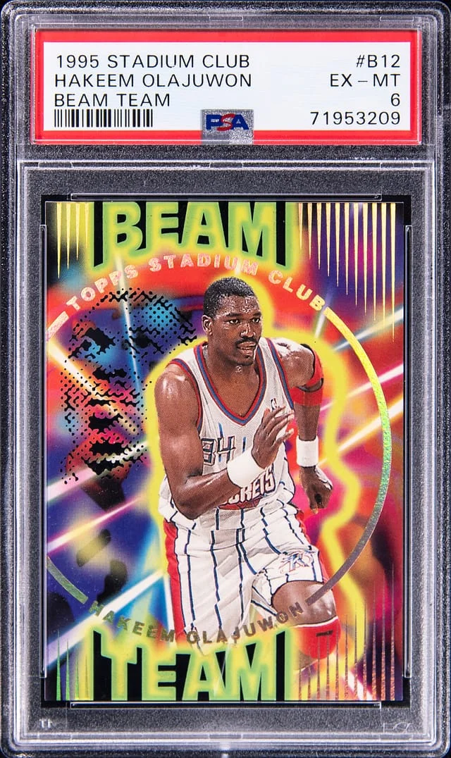 1995-96 Topps Stadium Club Hakeem Olajuwon Beam Team #B12 card image
