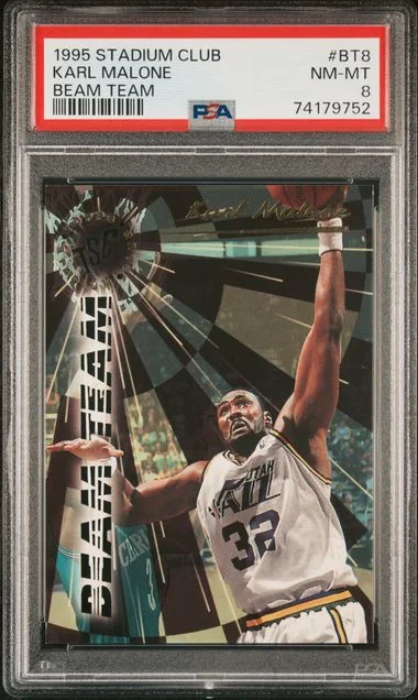 1995-96 Topps Stadium Club Karl Malone Beam Team #BT8 card image