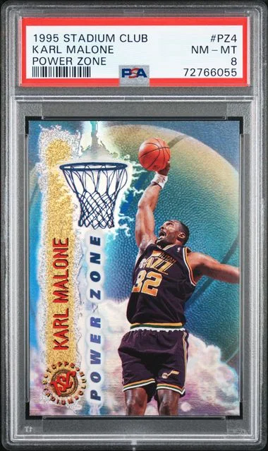 1995-96 Topps Stadium Club Karl Malone Power Zone #PZ4 card image