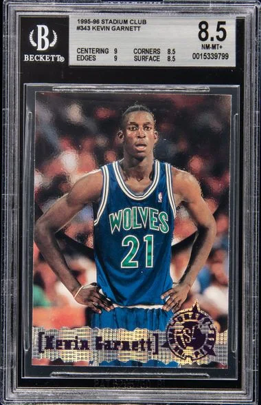 1995-96 Topps Stadium Club Kevin Garnett #343 card image