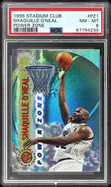 1995-96 Topps Stadium Club Shaquille O'Neal Power Zone #PZ1 card image