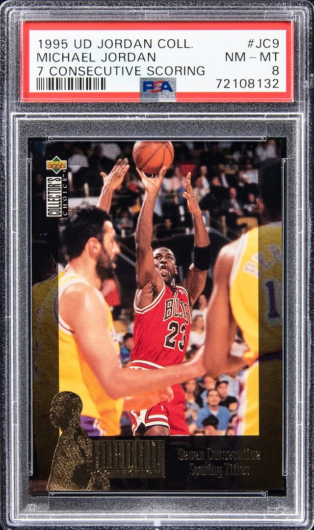 1995-96 UD Collector's Choice 7 Consecutive Scoring Michael Jordan #JC9 card image