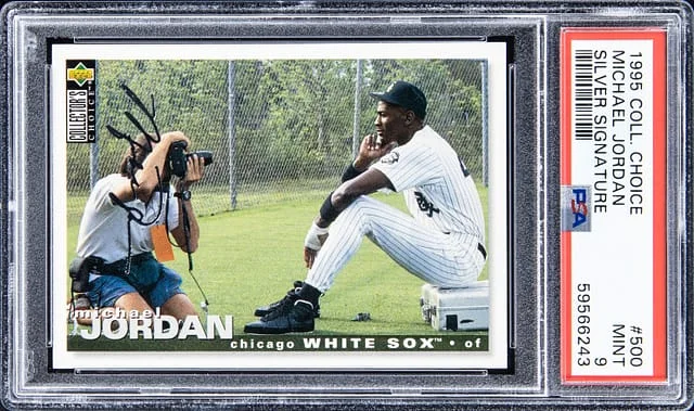 1995-96 UD Collector's Choice Silver Signature Michael Jordan #500 card image