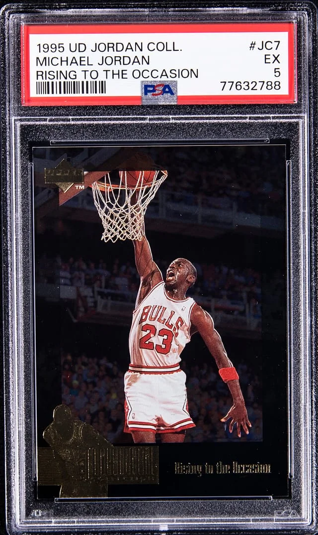 1995-96 UD Jordan Collection Rising to the Occasion Michael Jordan #JC7 card image