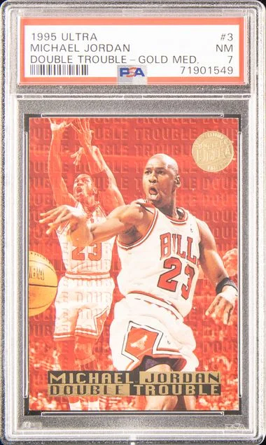 1995-96 Ultra Michael Jordan Double Trouble Gold Medallion #3 card image