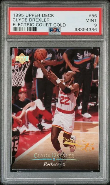 1995-96 Upper Deck Clyde Drexler Electric Court Gold #56 card image