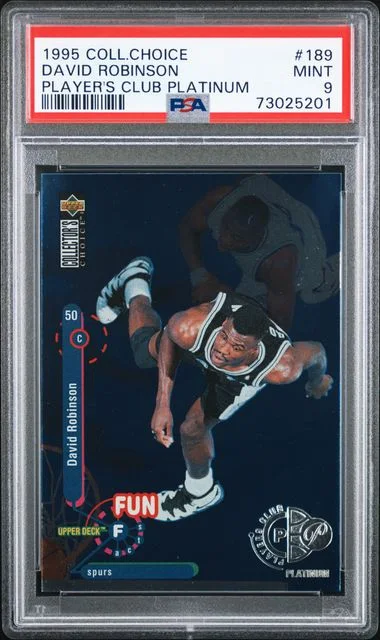 1995-96 Upper Deck Collector's Choice David Robinson Player's Club Platinum #189 card image
