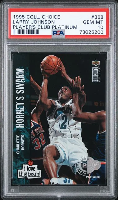 1995-96 Upper Deck Collector's Choice Larry Johnson Player's Club Platinum #368 card image