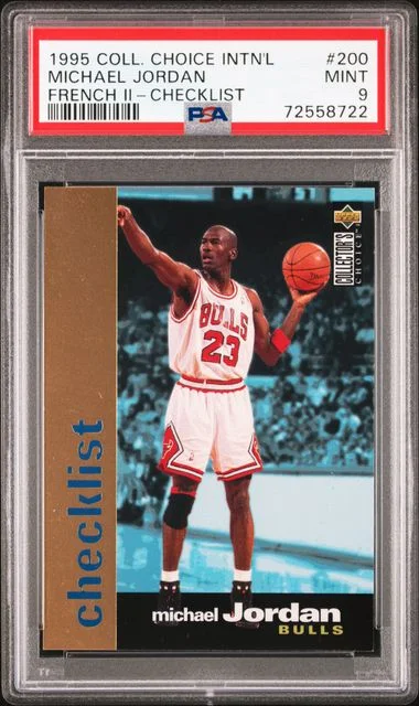 1995-96 Upper Deck Collector's Choice Michael Jordan International French II Checklist #200 card image