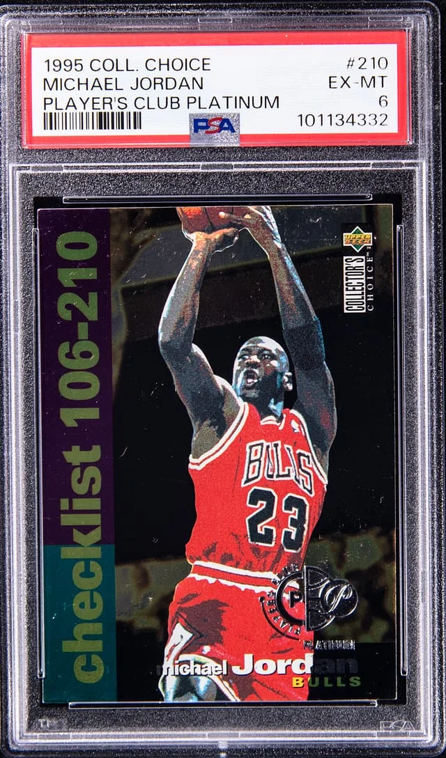 1995-96 Upper Deck Collector's Choice Michael Jordan Player's Club Platinum #210 card image