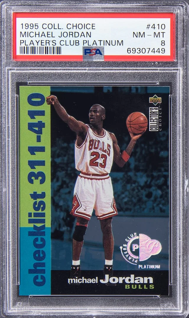 1995-96 Upper Deck Collector's Choice Michael Jordan Player's Club Platinum #410 card image