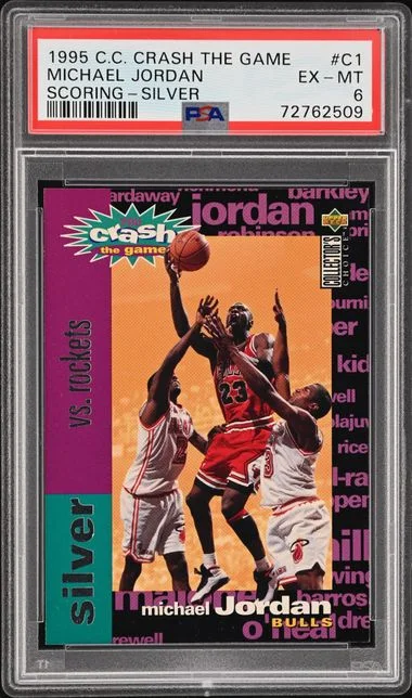 1995-96 Upper Deck Collector's Choice Michael Jordan Crash The Game Scoring Magic-Gold #C1 card image