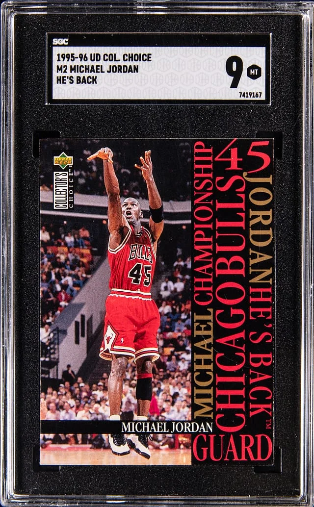 1995-96 Upper Deck Collector's Choice Michael Jordan He's Back #M2 card image
