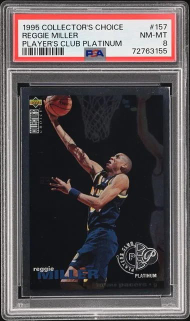 1995-96 Upper Deck Collector's Choice Reggie Miller Player's Club Platinum #157 card image