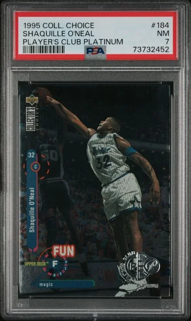 1995-96 Upper Deck Collector's Choice Shaquille O'Neal Player's Club Platinum #184 card image