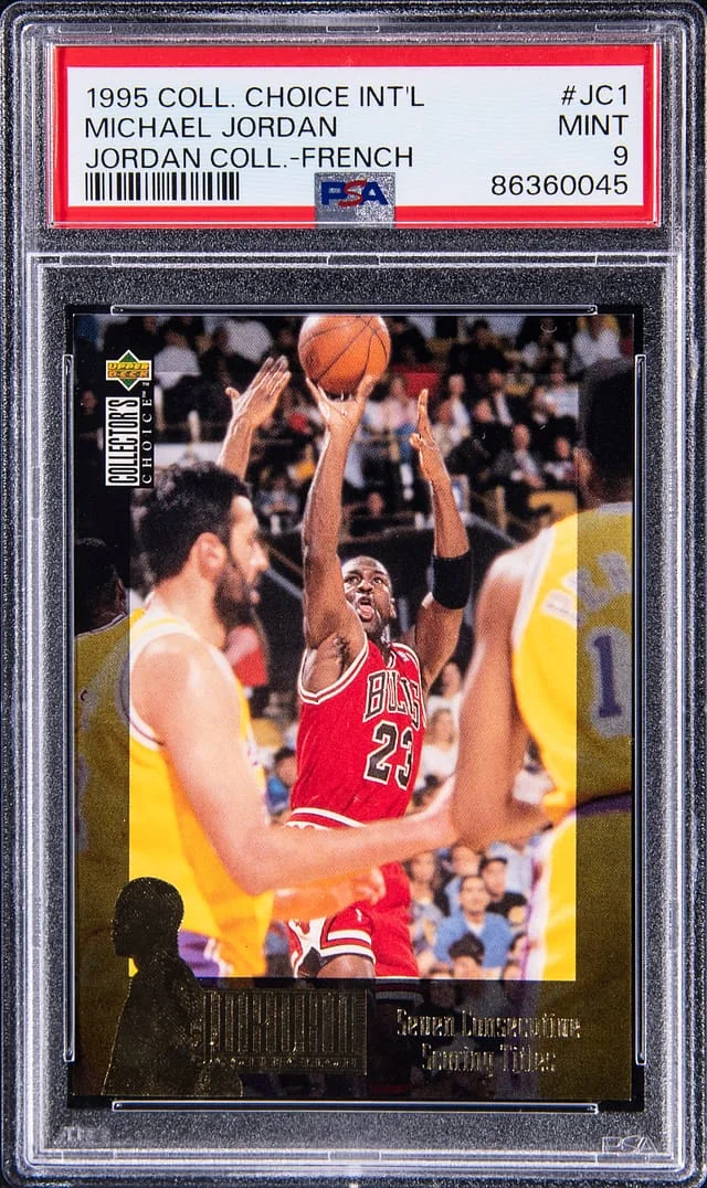 1995-96 Upper Deck Michael Jordan Collectors Choice International Jordan Collection French #JC1 card image