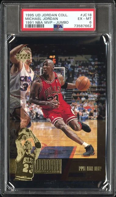 1995-96 Upper Deck Michael Jordan Jordan Collection 1991 NBA Mvp-Jumbo #JC18 card image