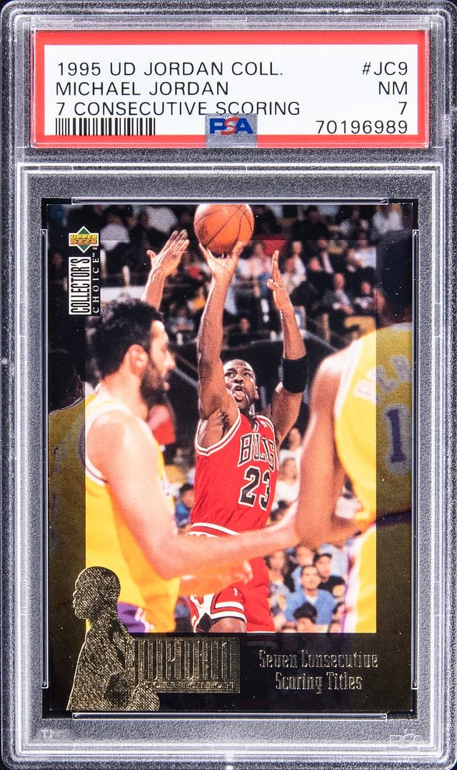 1995-96 Upper Deck Michael Jordan Jordan Collection 7 Consecutive Scoring #JC9 card image
