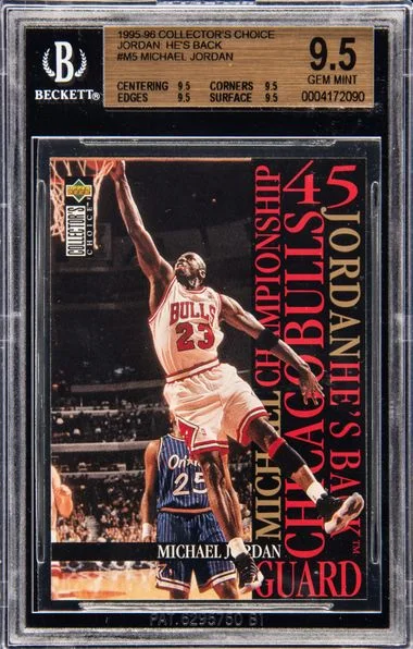 1995-96 Upper Dek Collector's Choice Jordan He's Back Michael Jordan #M5 card image