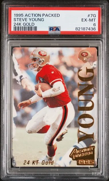 1995 Action Packed 24Kt Gold 24K Gold Steve Young #7G card image