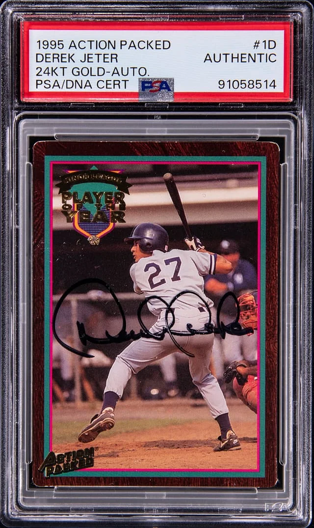1995 Action Packed 24KT Gold Autograph Derek Jeter #1D card image
